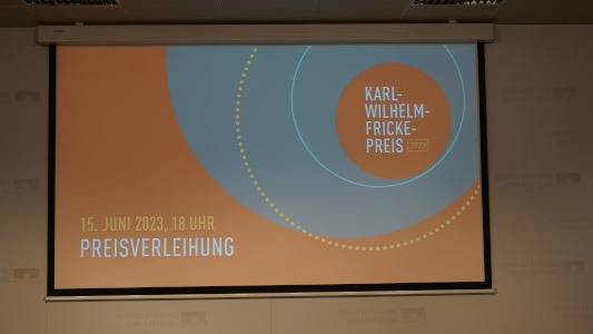 Karl-Wilhelm-Fricke-Preisverleihung am 15. Juni 2023