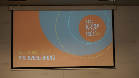Karl-Wilhelm-Fricke-Preisverleihung am 15. Juni 2023